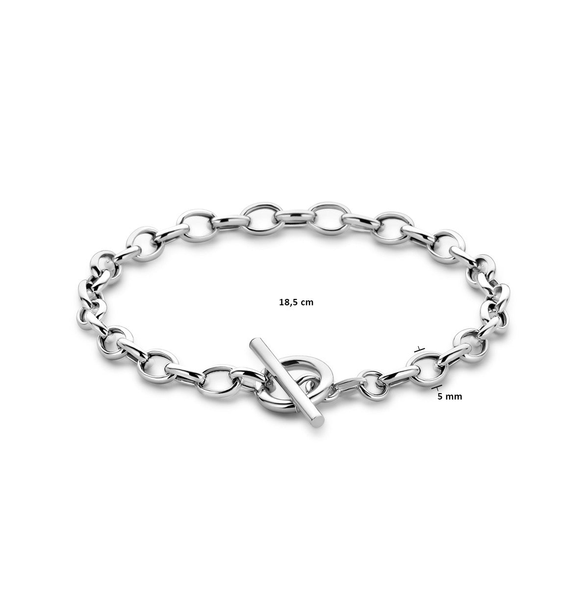 Fantasy Collection Armband 5 mm 18,5 cm kapittelslot zilver