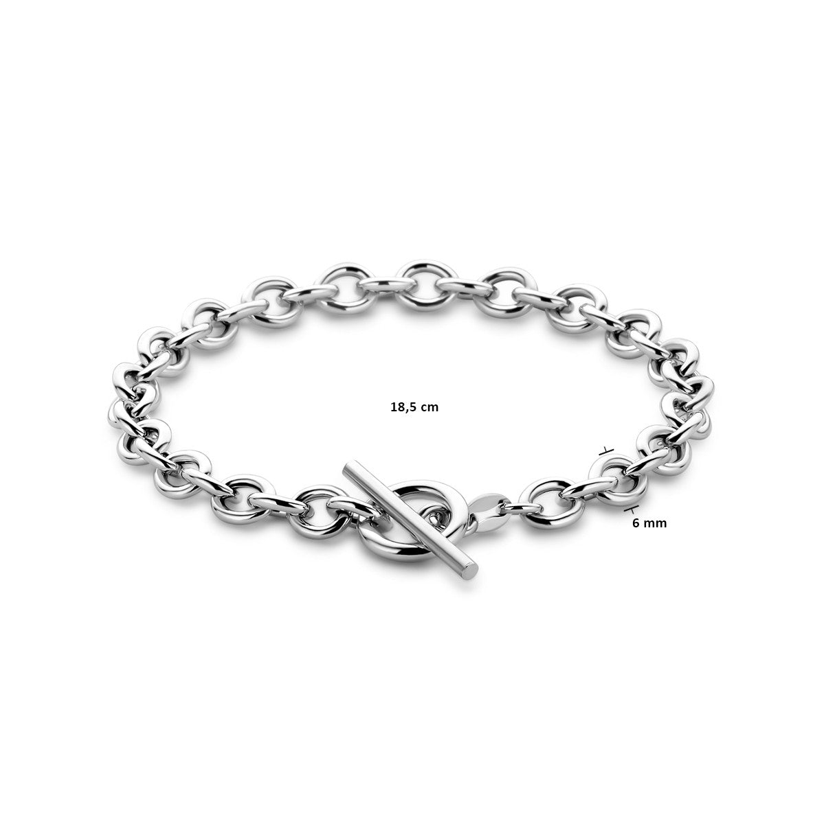 Fantasy Collection Armband 6 mm 18,5 cm kapittelslot zilver