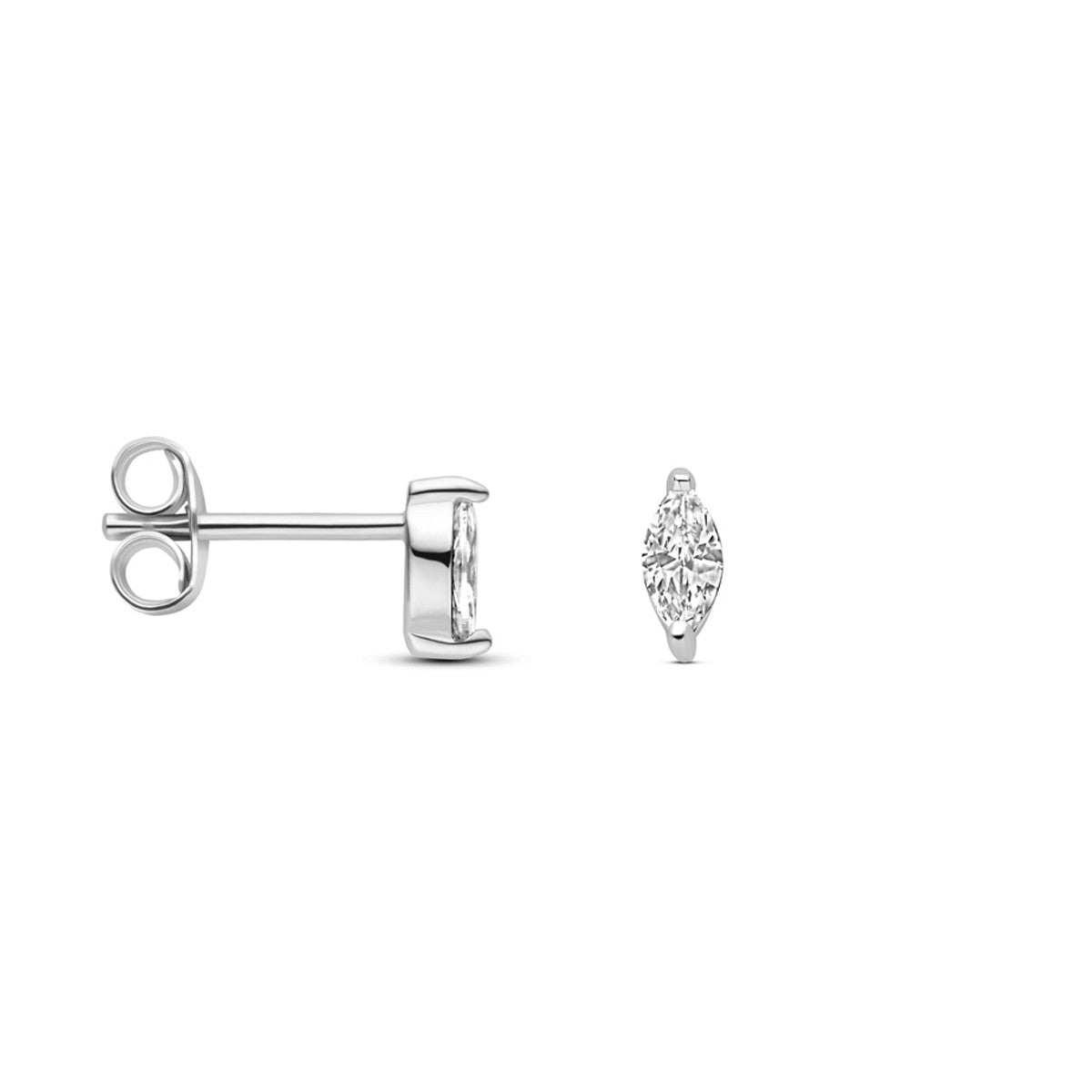Fantasy Collection Oorbellen zirkonia 6 mm zilver