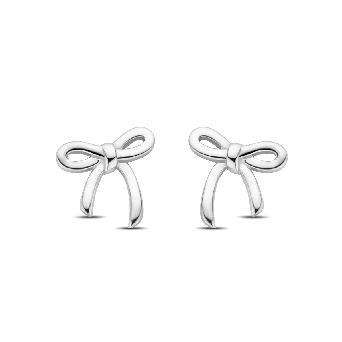 Fantasy Collection Oorbellen strik 10 mm zilver