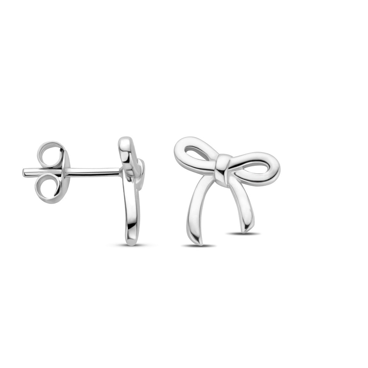 Fantasy Collection Oorbellen strik 10 mm zilver