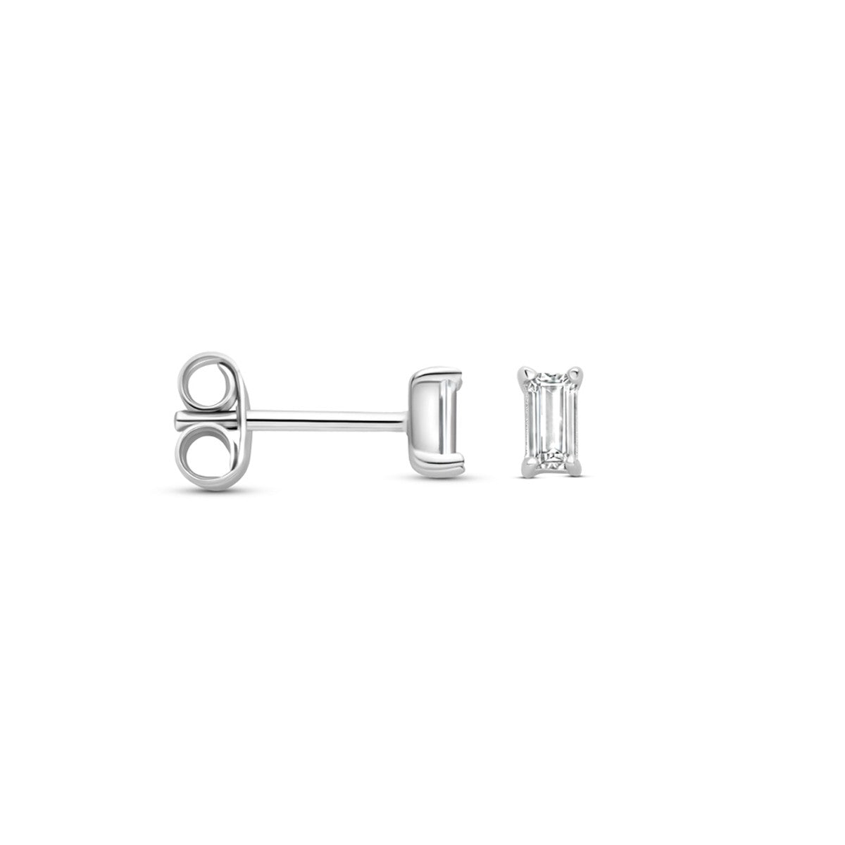Fantasy Collection Oorbellen zirkonia 4,5 mm zilver