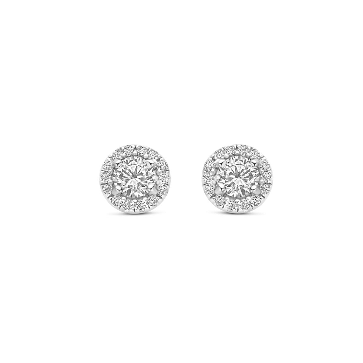 Fantasy Collection Oorbellen zirkonia 6 mm zilver