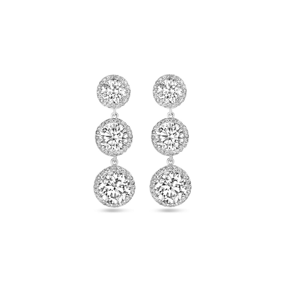 Fantasy Collection Hangende oorbellen zirkonia 33 mm zilver