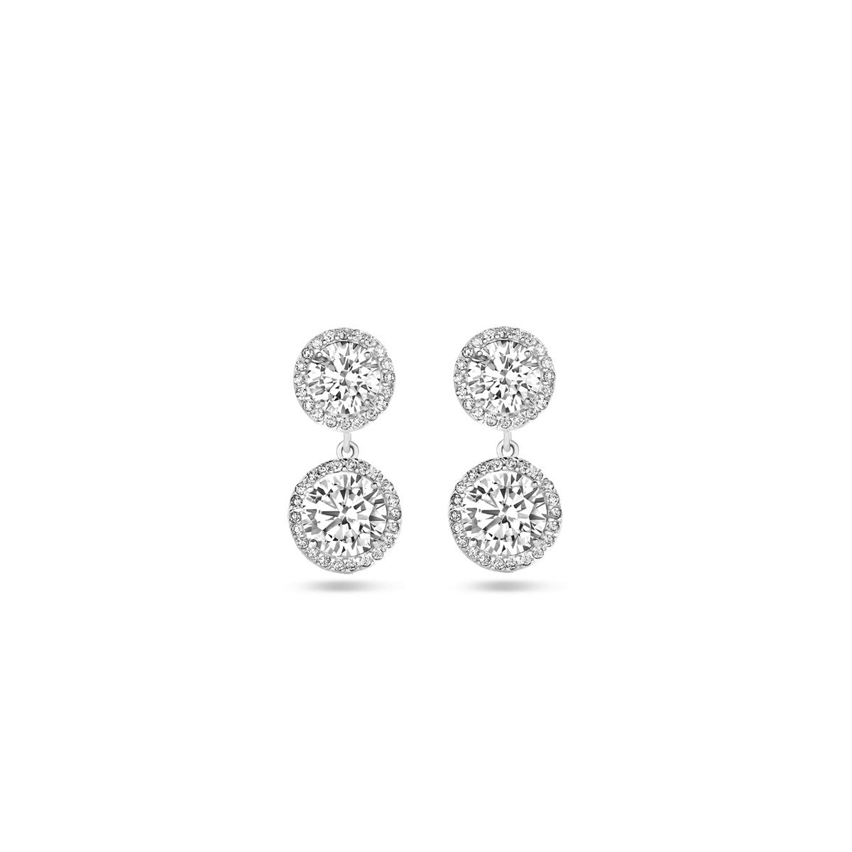Fantasy Collection Hangende oorbellen zirkonia 20 mm zilver