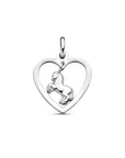 zilver gerhodineerd hanger hart paard 20 mm 1339730 - PansiteNederland.nl