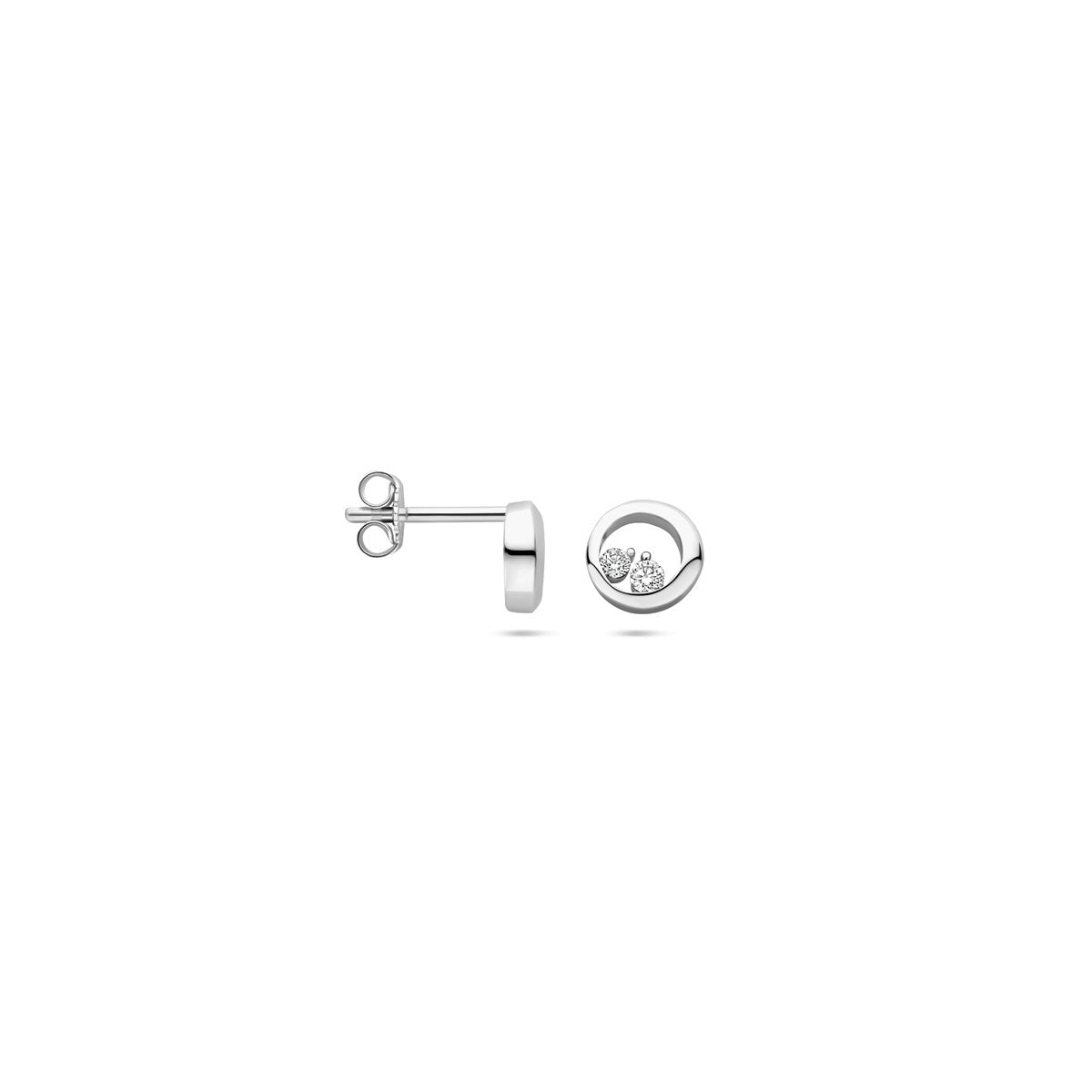 Fantasy Collection Oorbellen zirkonia 7 mm zilver
