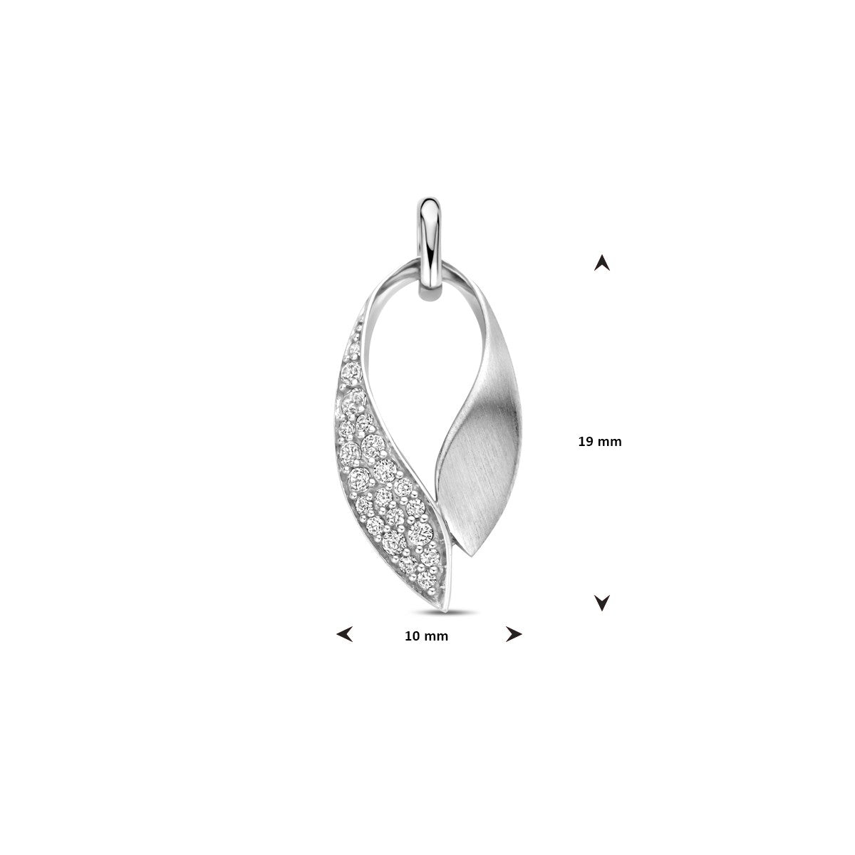 Hanger zirkonia poli/mat 22 mm zilver