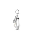 zilver gerhodineerd hanger ovaal parel en zirkonia 21 mm 1339750 - PansiteNederland.nl