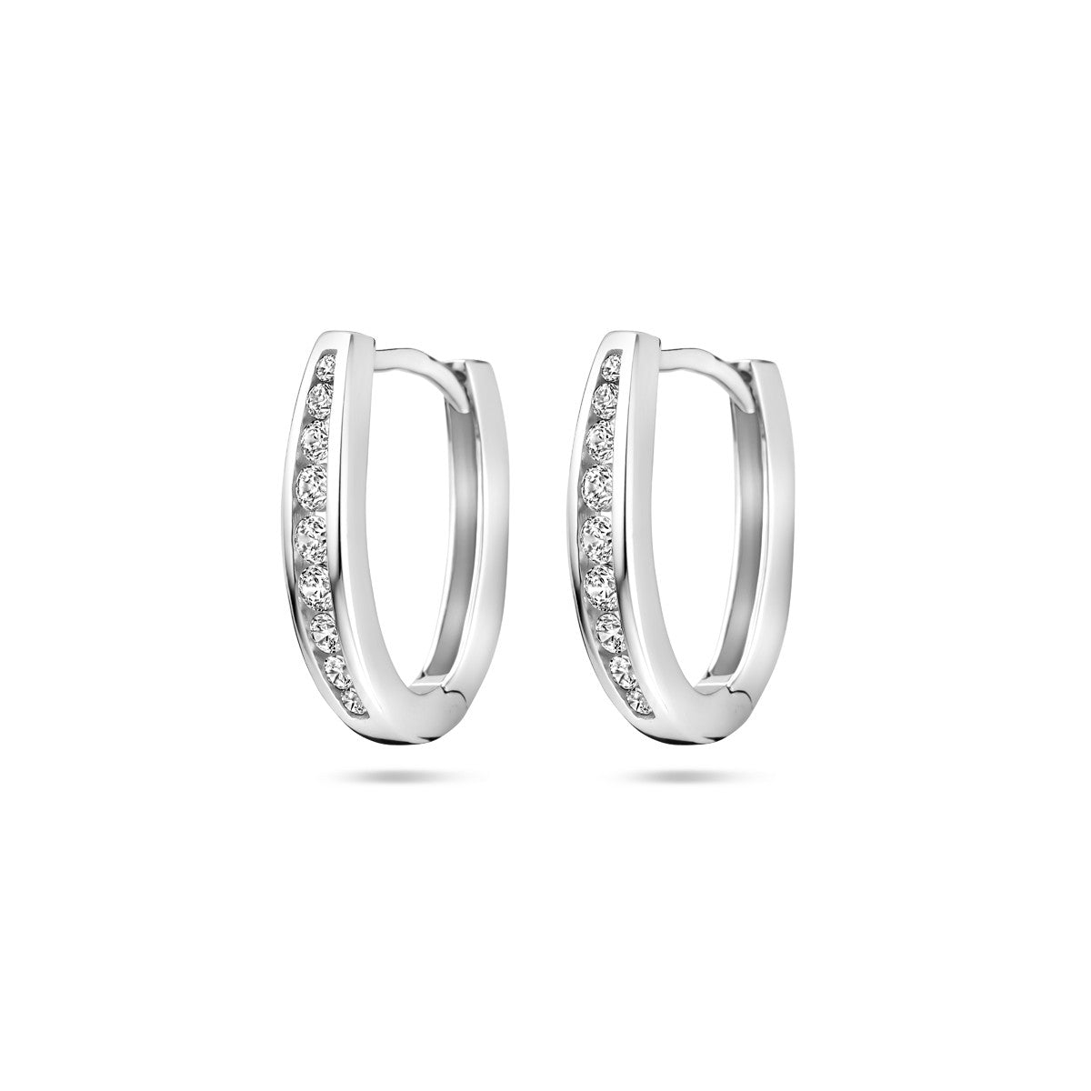 Fantasy Collection Oorbellen zirkonia 16,5 mm zilver