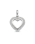 zilver gerhodineerd hanger hartje zirkonia 17,5 mm 1339761 - PansiteNederland.nl