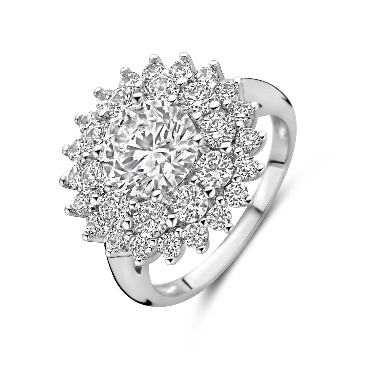 Fantasy Collection Ring zirkonia halo zilver