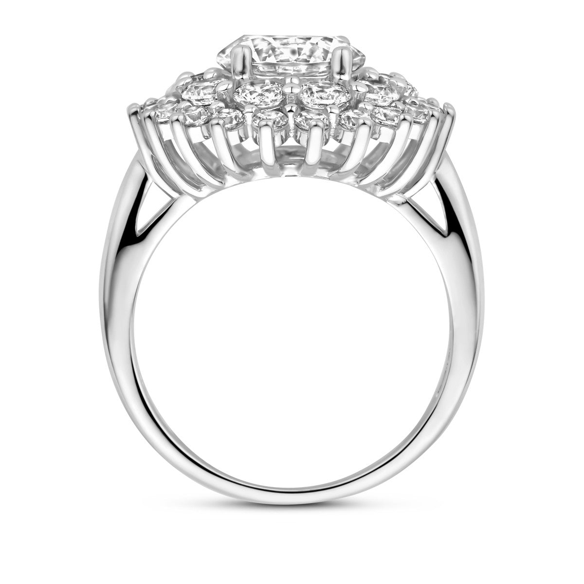 Fantasy Collection Ring zirkonia halo zilver