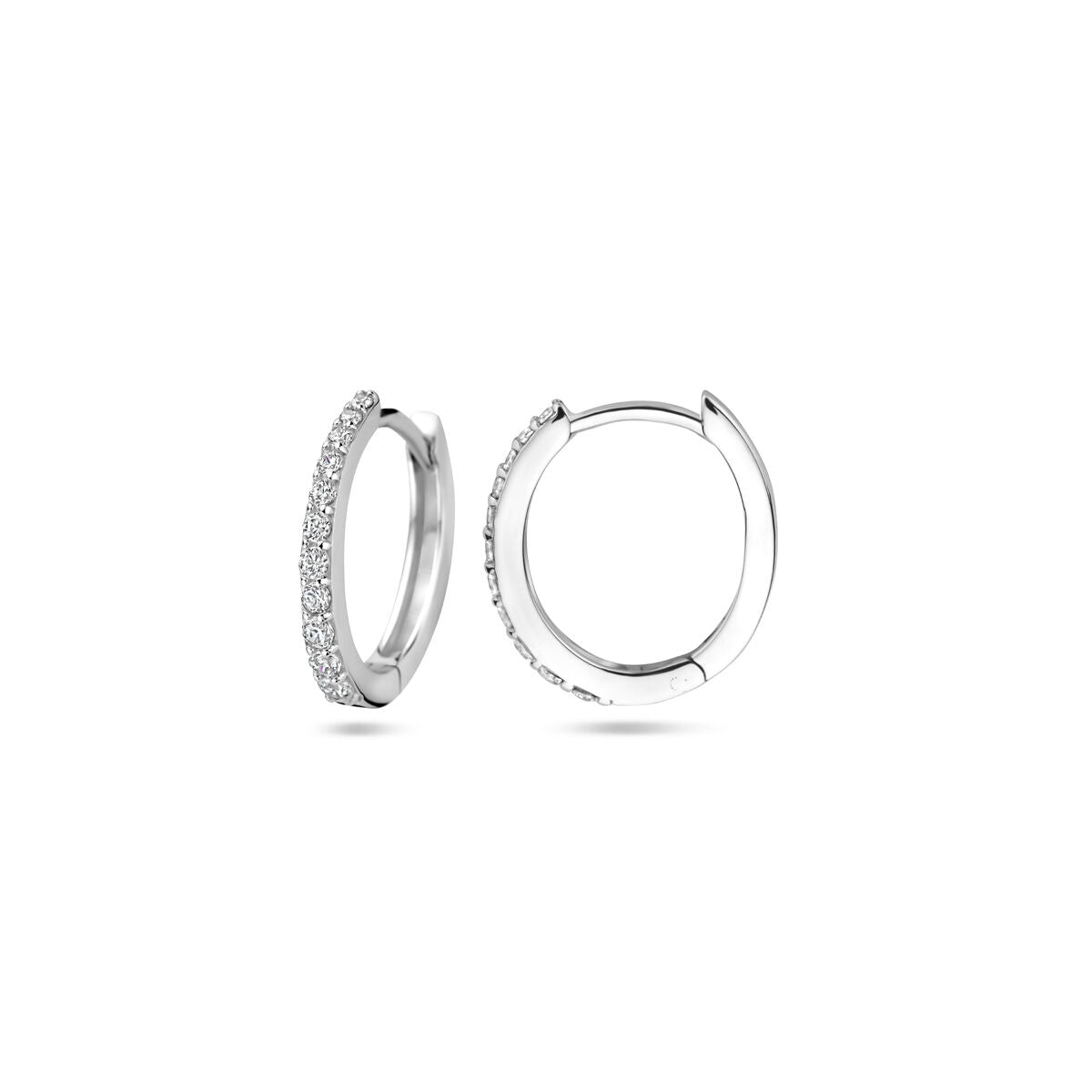 Fantasy Collection Oorbellen zirkonia 14 mm zilver