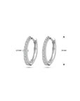 Zilver gerhodineerd klapoorringen zirkonia 14 mm - 1339809 - PansiteNederland.nl