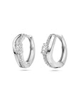 Zilver Gerhodineerd Klapoorringen Zirkonia 14,5 Mm 1339830 - PansiteNederland.nl