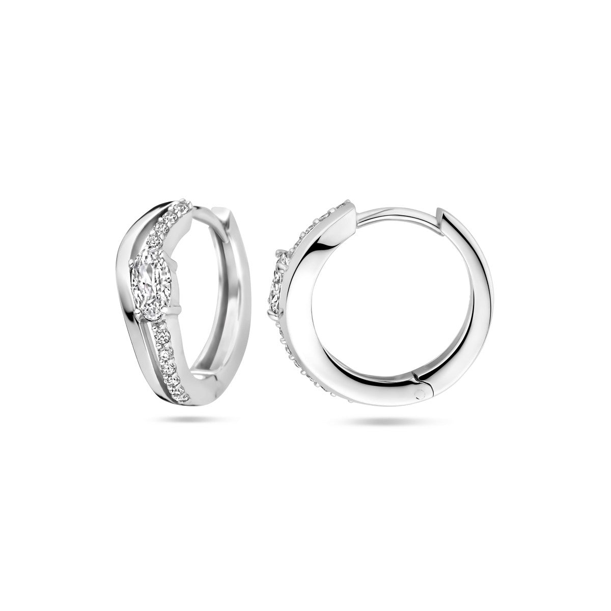 Fantasy Collection Oorbellen zirkonia 14,5 mm zilver