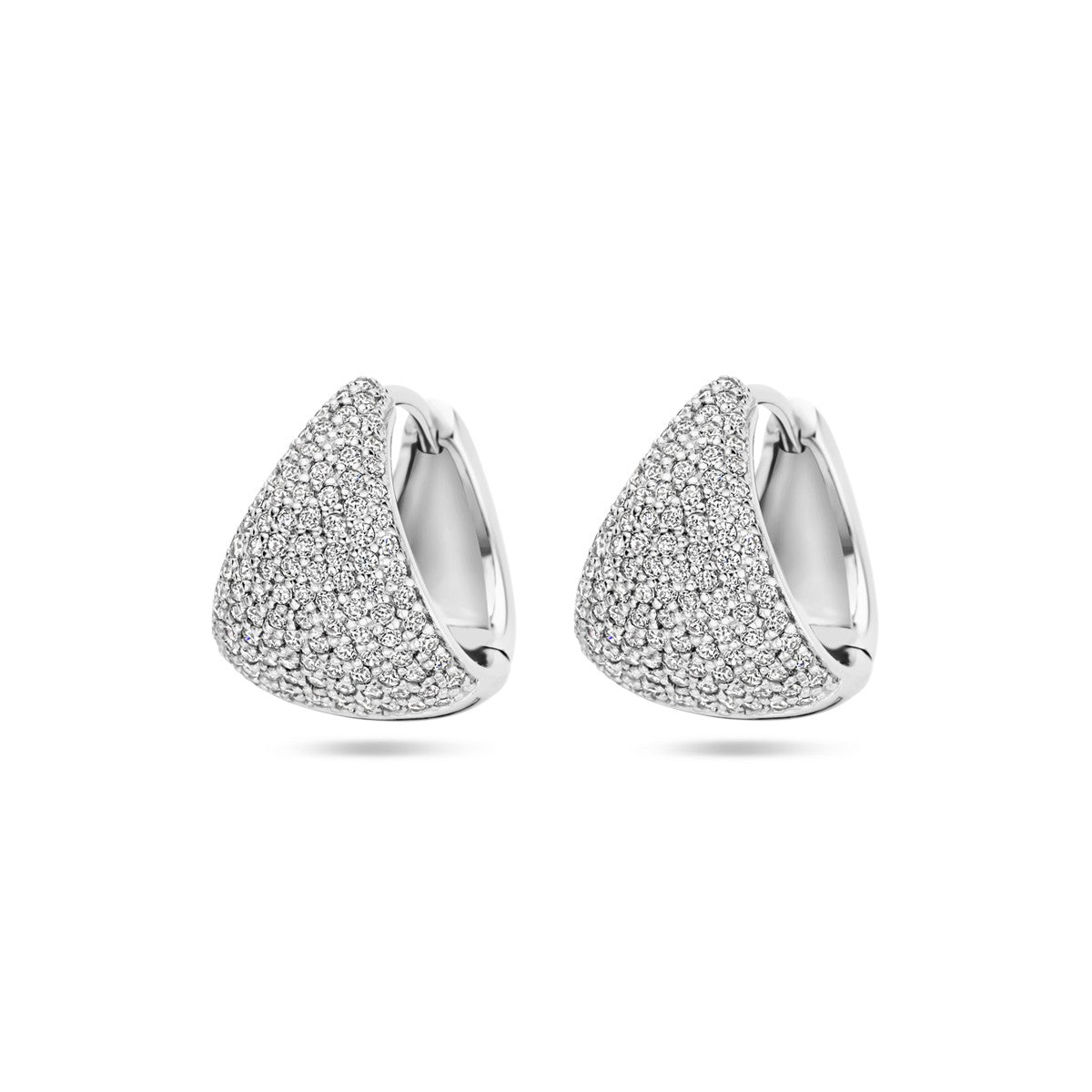 Fantasy Collection Oorbellen zirkonia 15 mm zilver