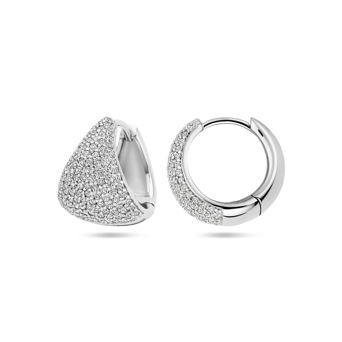 Fantasy Collection Oorbellen zirkonia 15 mm zilver