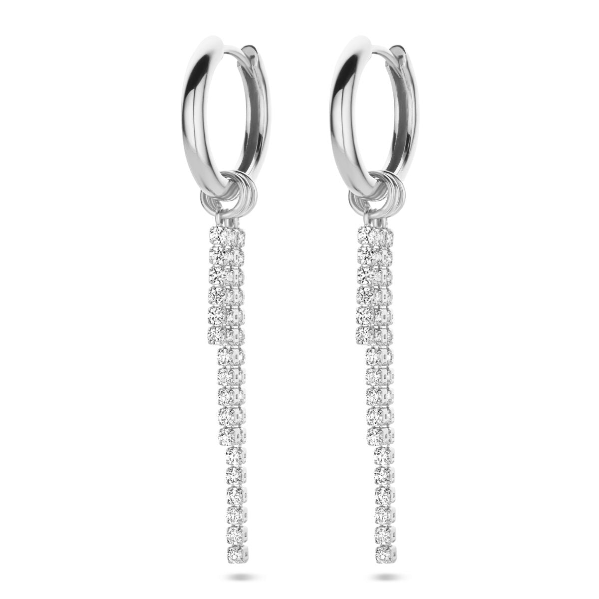 Fantasy Collection Oorbellen zirkonia 46 mm zilver