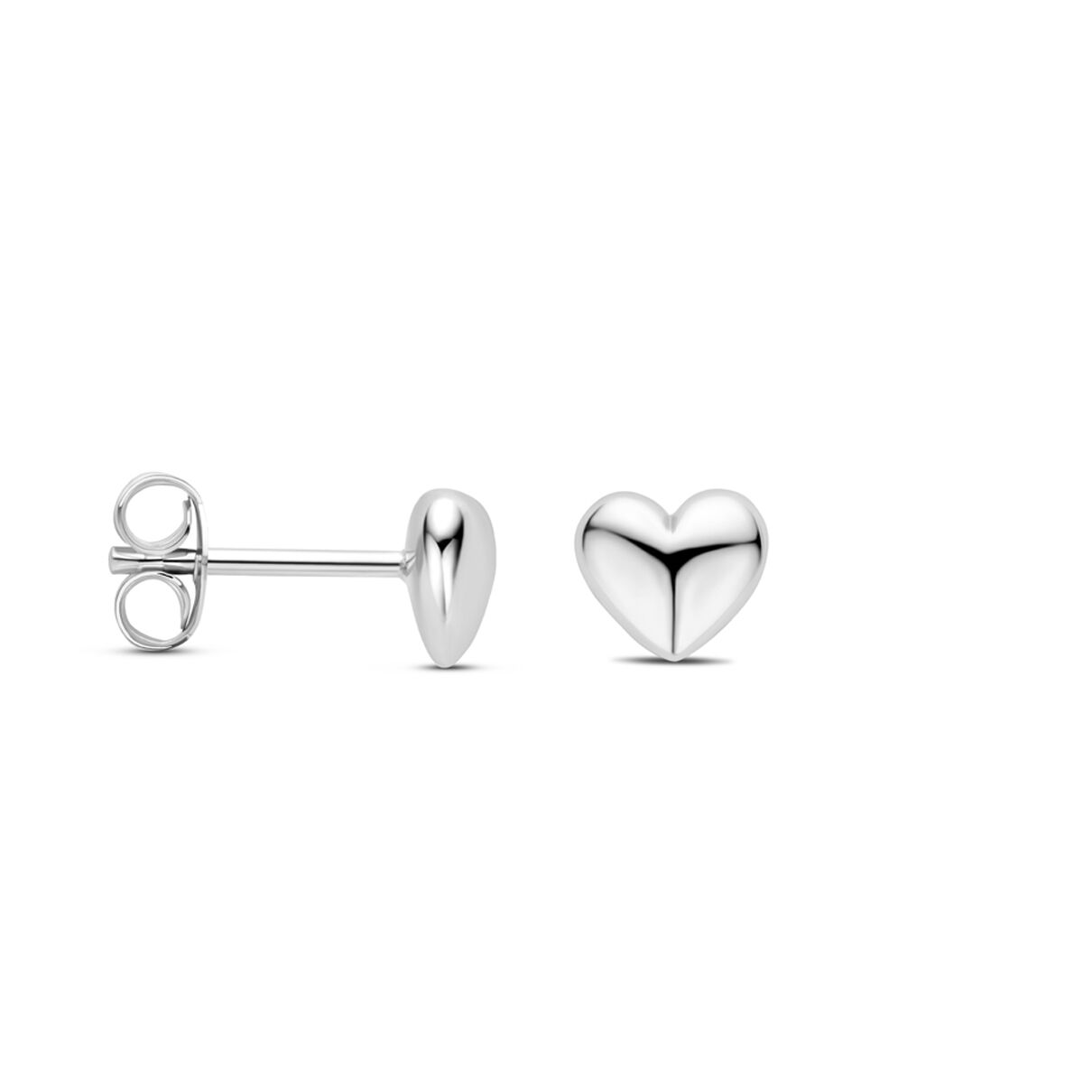Fantasy Collection Oorbellen hartje 6 mm zilver