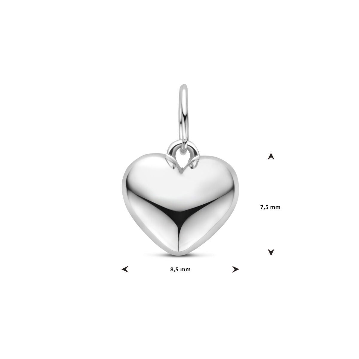 Fantasy Collection Hanger hart 7,5 mm zilver