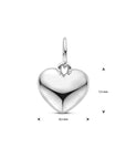 Zilver gerhodineerd hanger hart 12,5 mm - 1339905 - PansiteNederland.nl