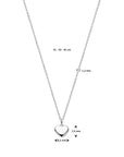 Zilver gerhodineerd collier hartje 41 - 43 - 45 cm - 1339915 - PansiteNederland.nl