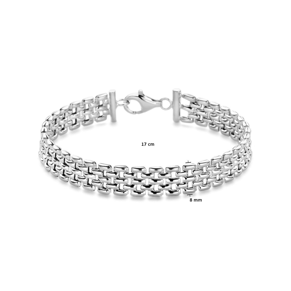 Fantasy Collection Armband panter 8 mm 17 cm zilver