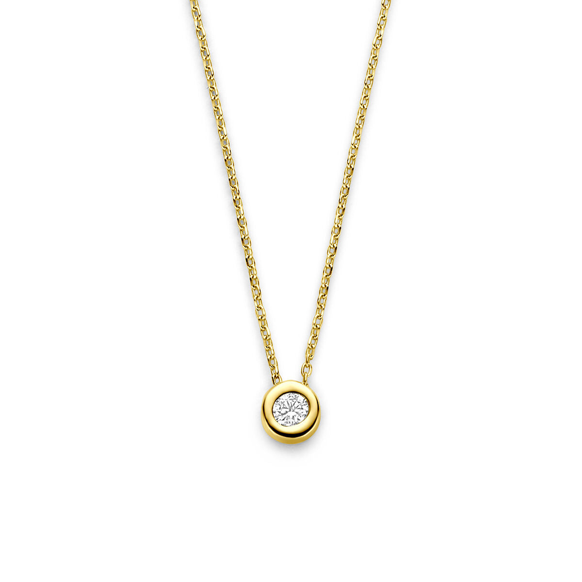 Collier zirkonia 41 - 43 - 45 cm 14K geelgoud