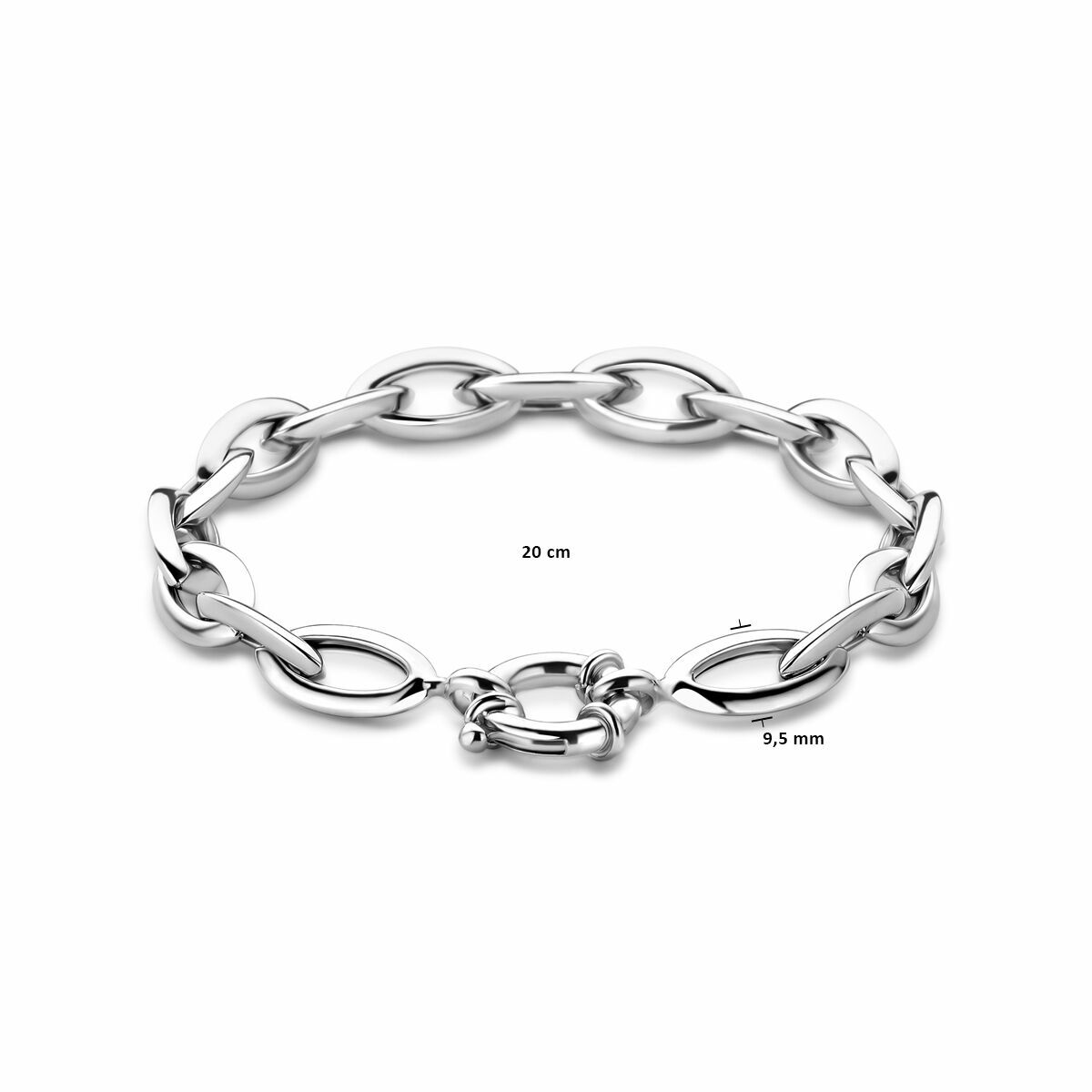 Fantasy Collection Armband anker 9,5 mm 20 cm met groot veerslot zilver