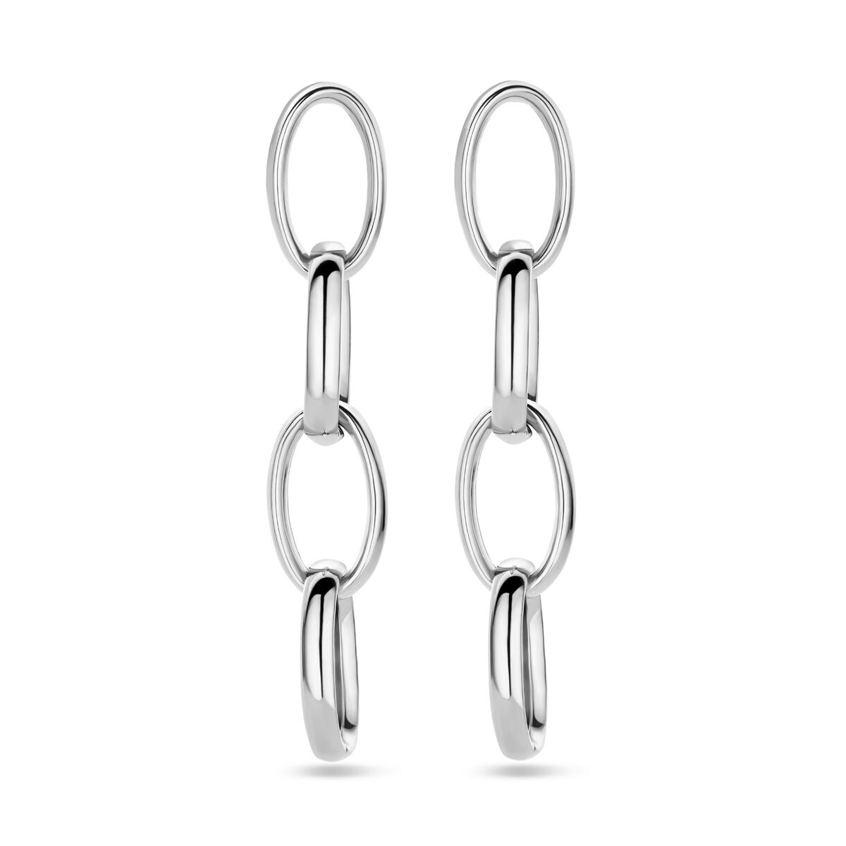Fantasy Collection Hangende oorbellen schakel 50 mm zilver