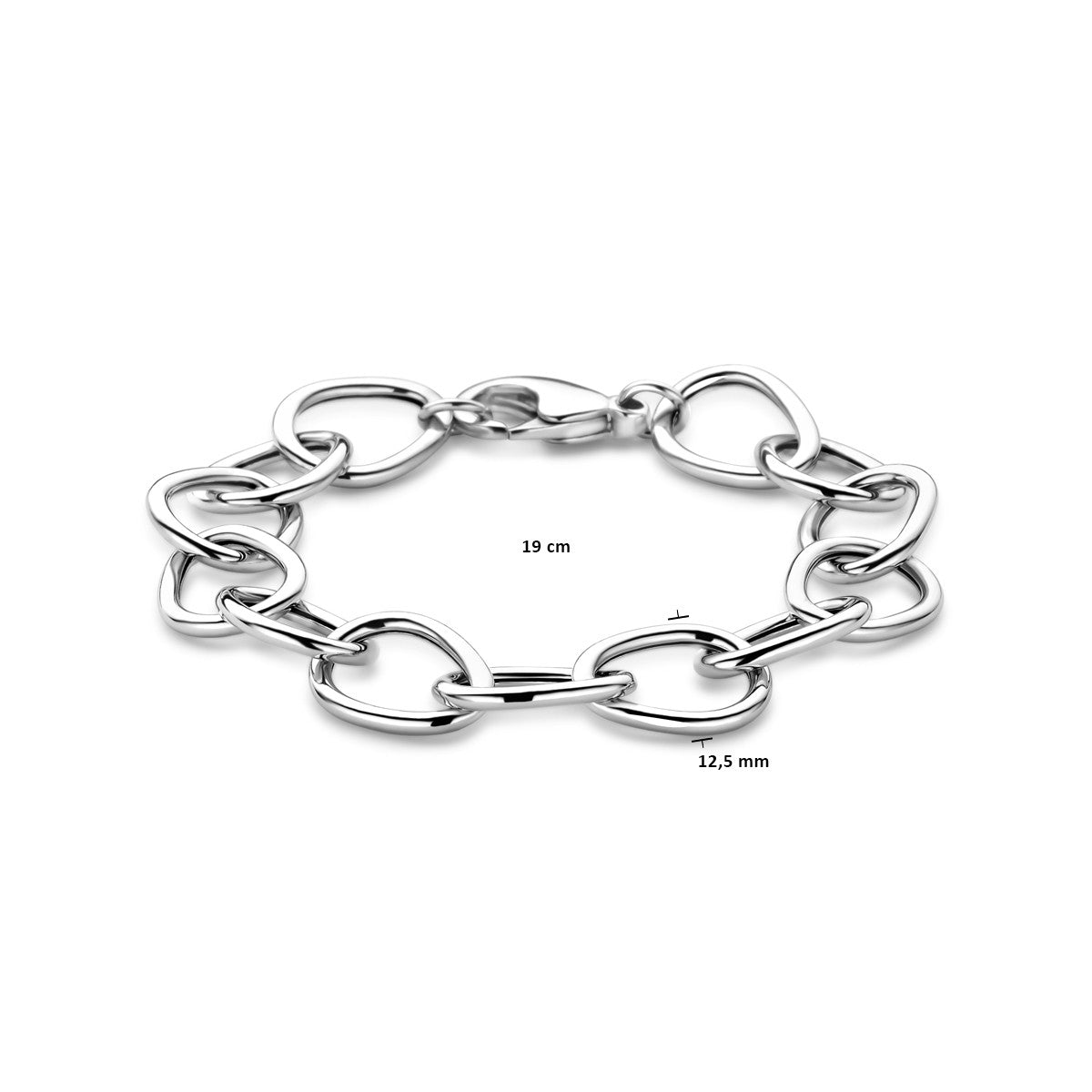 Armband 12,5 mm 19 cm zilver