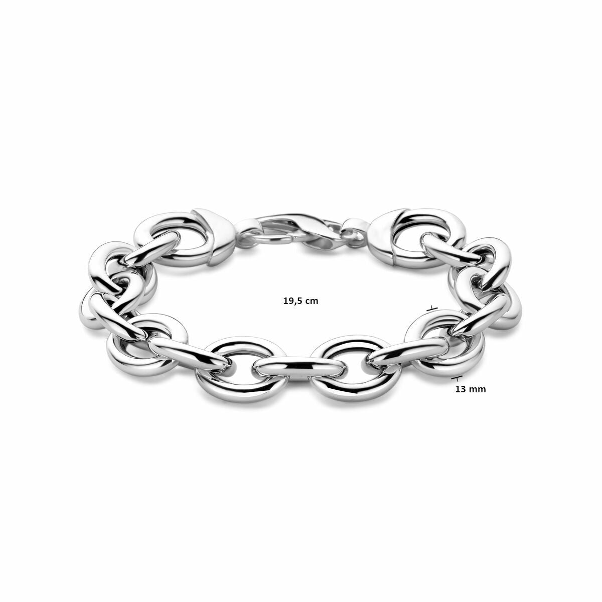 Fantasy Collection Armband anker 13 mm 19,5 cm zilver