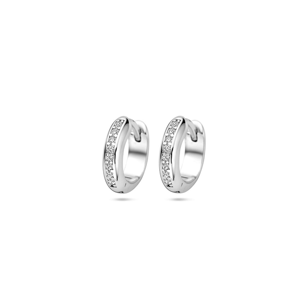 Fantasy Collection Oorbellen zirkonia 12 mm zilver
