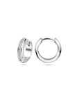 Zilver Gerhodineerd Klapoorringen Zirkonia 12 Mm 1340033 - PansiteNederland.nl