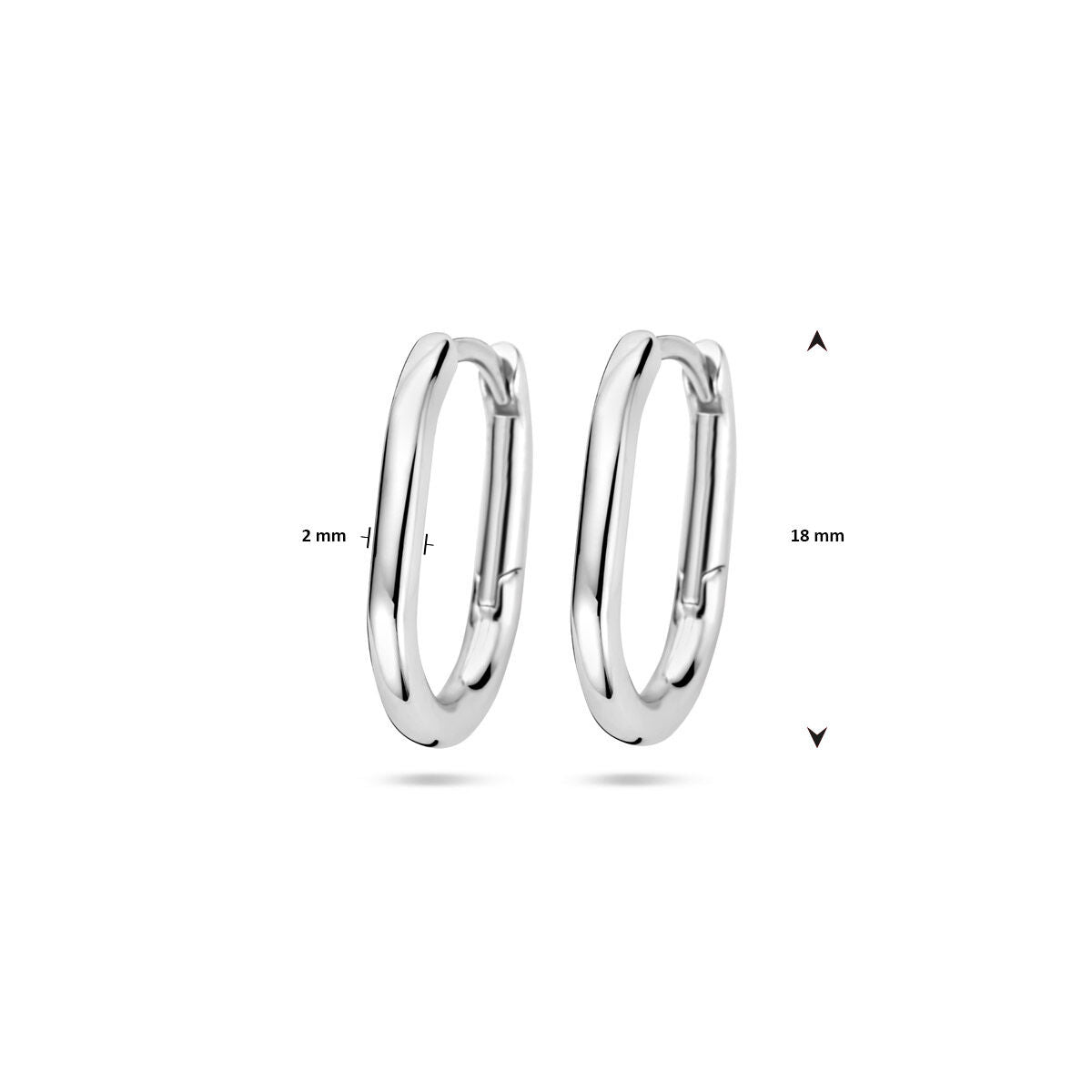 Fantasy Collection Oorbellen buis 2 mm zilver