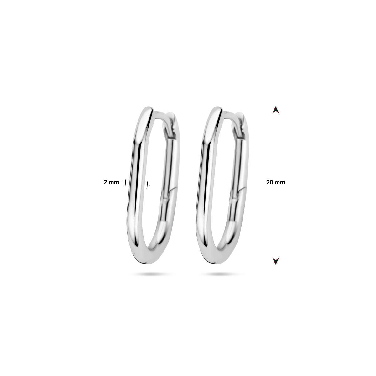 Fantasy Collection Oorbellen buis 2 mm zilver