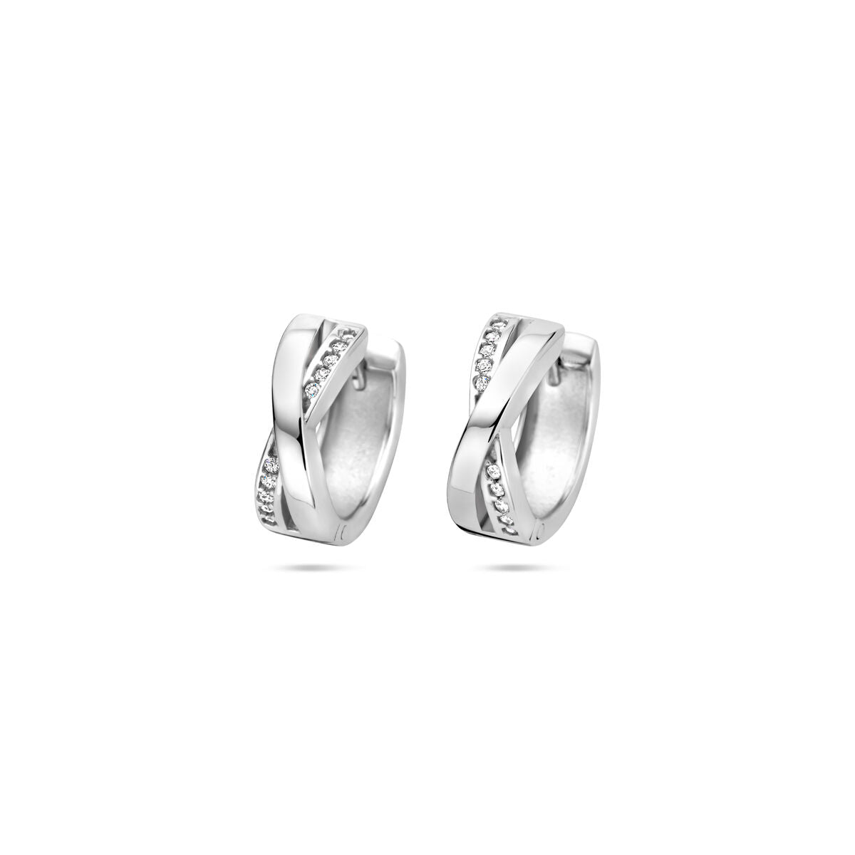 Fantasy Collection Oorbellen zirkonia 13 mm zilver