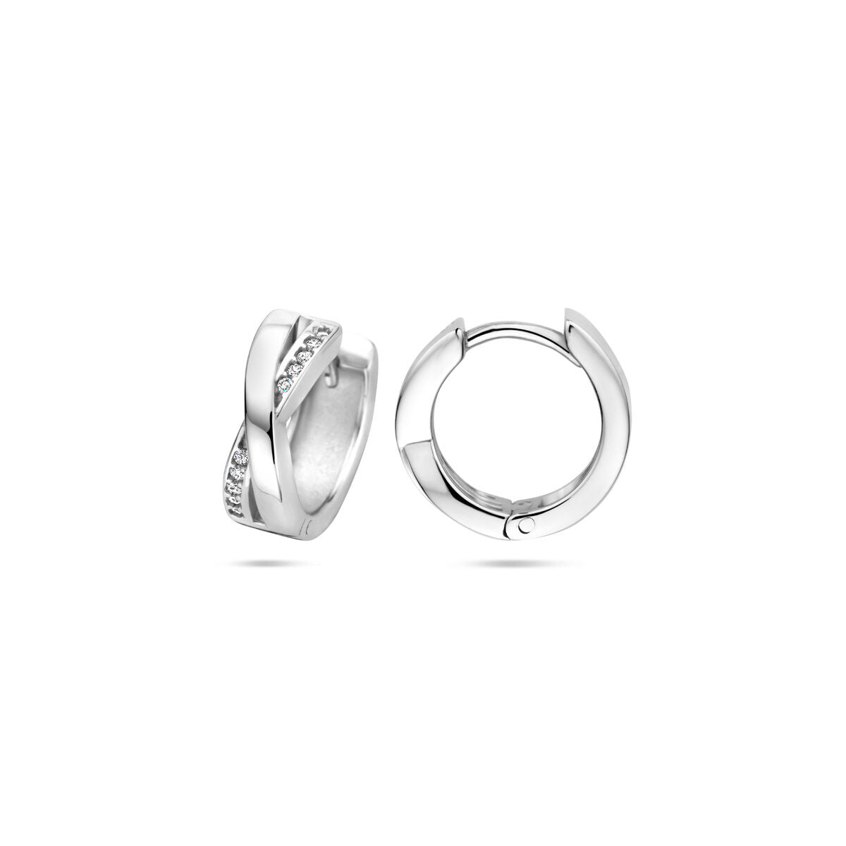 Fantasy Collection Oorbellen zirkonia 13 mm zilver