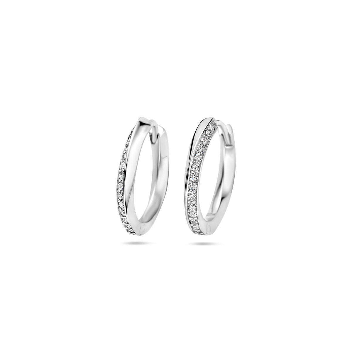 Fantasy Collection Oorbellen zirkonia 16 mm zilver