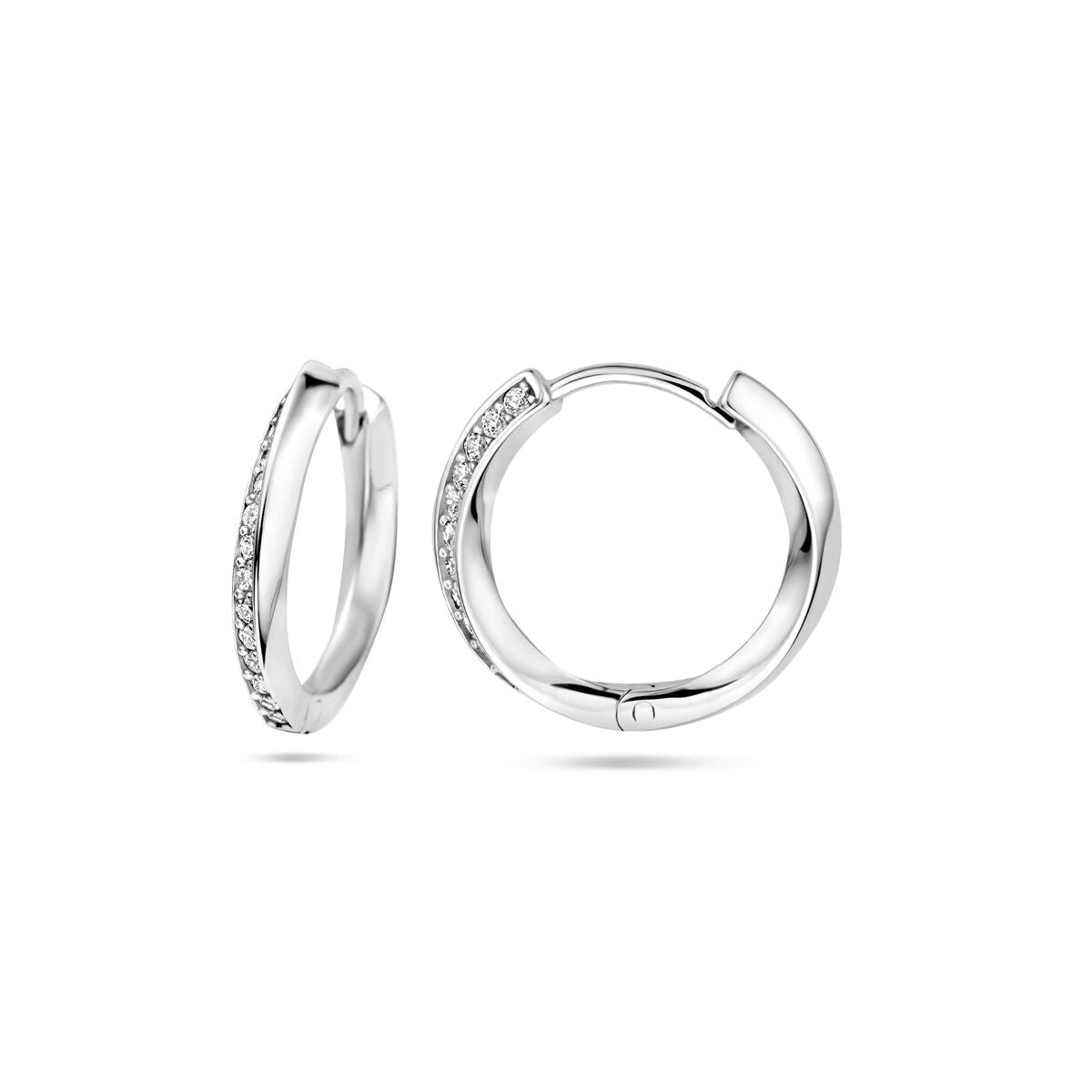 Fantasy Collection Oorbellen zirkonia 16 mm zilver
