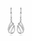 Zilver Gerhodineerd Oorhangers Druppel Zirkonia Brisur Haak 33 Mm 1340045 - PansiteNederland.nl