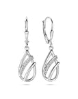 Zilver Gerhodineerd Oorhangers Druppel Zirkonia Brisur Haak 33 Mm 1340045 - PansiteNederland.nl