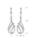 Zilver Gerhodineerd Oorhangers Druppel Zirkonia Brisur Haak 33 Mm 1340045 - PansiteNederland.nl