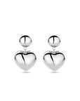 Zilver Gerhodineerd Oohangers Hartje 32 Mm 1340053 - PansiteNederland.nl