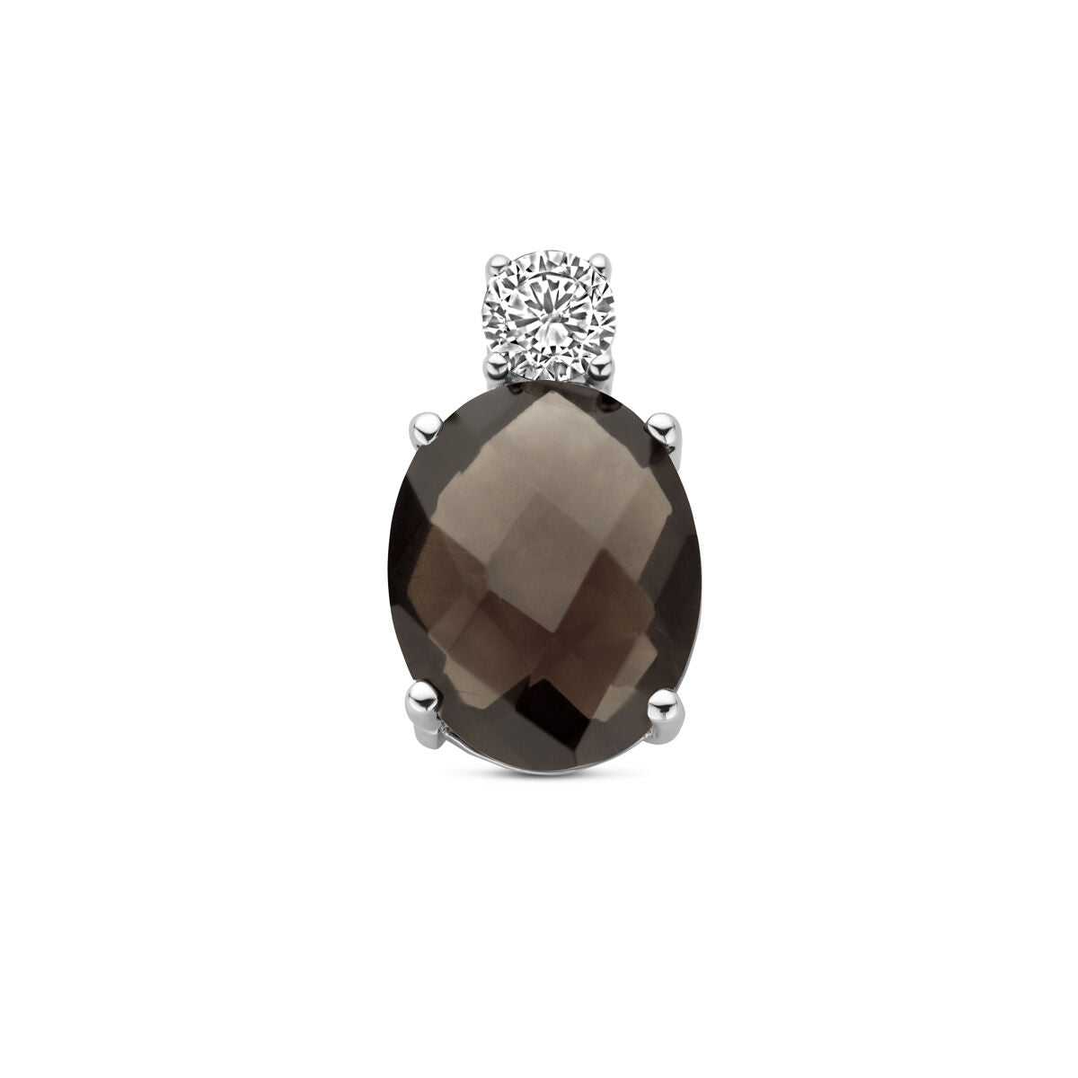 Fantasy Collection Hanger rookkwarts en zirkonia 13 mm zilver