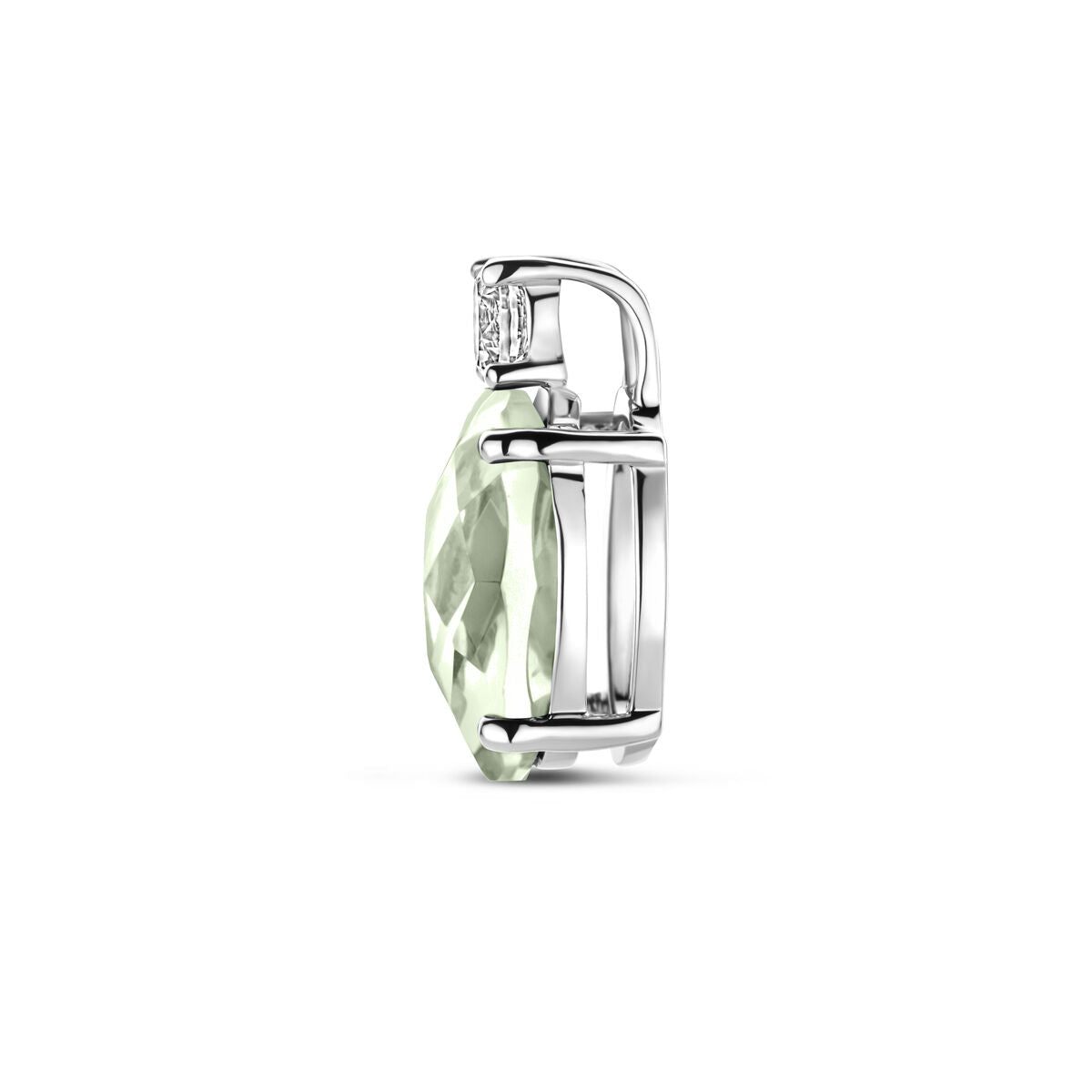 Fantasy Collection Hanger groen amethist en zirkonia 13 mm zilver
