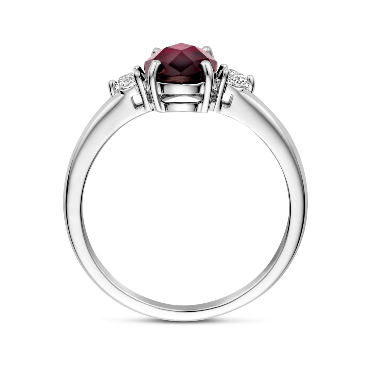 Fantasy Collection Ring granaat en zirkonia zilver