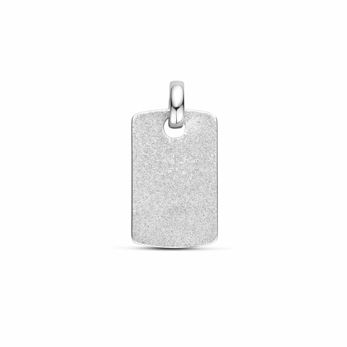 Fantasy Collection Graveerhanger glitter gediamanteerd 26 mm zilver